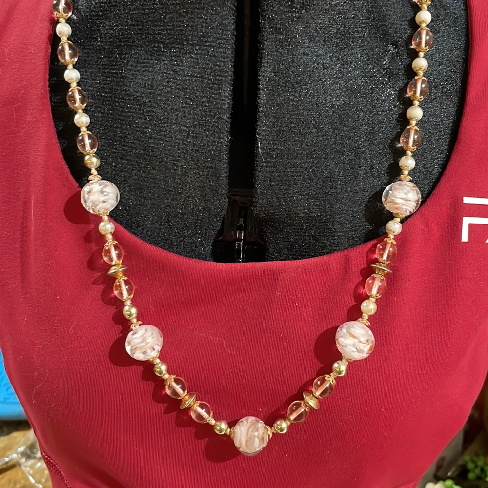 Vintage Glass Beaded necklace. Some wear on some of the spacer beads.